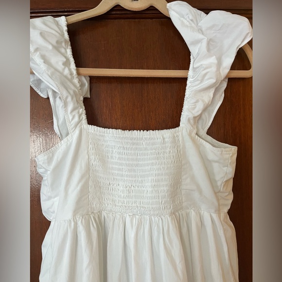 Abercrombie & Fitch Cotton Poplin Ruffle Tiered Maxi Dress White Women's S - Picture 5 of 10